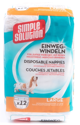 Simple Solution Wegwerp Honden Luier Large 12 ST 45-57 CM