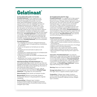 Primeval Gelatinaat Hond 500 GR - Voedingssupplement voor gewrichten