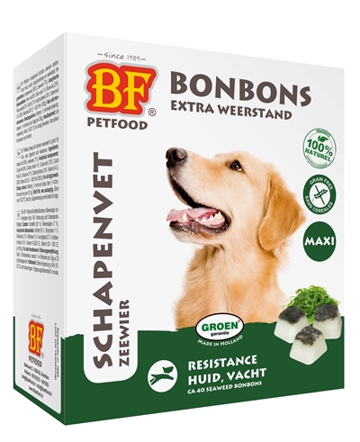 Bf Petfood Schapenvet Maxi Bonbons Zeewier 40 ST