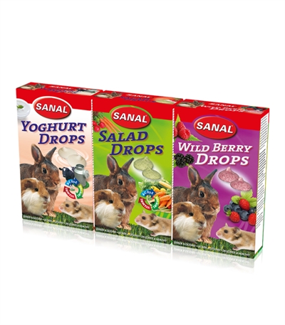 Sanal Knaagdier 3-pack Drops Yogurt / Salad / Wild Berry 3x45 GR