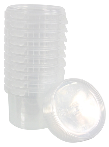 Emmer Pp Rond Zonder Hengsel Incl Glasheldere Deksel 0,36 Ltr 10 ST