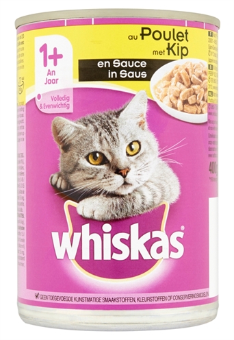Whiskas Blik Adult Brokjes In Saus Kip 12x400 GR
