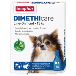 Beaphar Dimethicare Line-on Hond Tegen Vlooien En Teken <15 KG 6 Pip 1,5 ML
