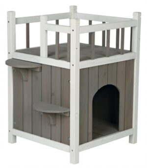 Trixie Kattenhuis Cat's Home Met Balkon Grijs / Wit 45x65x45 CM