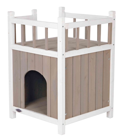 Trixie Kattenhuis Cat's Home Met Balkon Grijs / Wit 45x65x45 CM