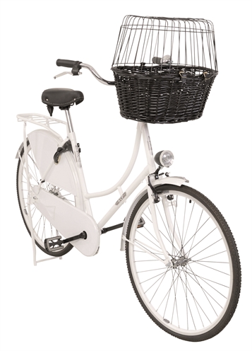 Trixie Wilgen Fietsmand Voorop Zwart Met Kussen En Kap 50x41x35 CM
