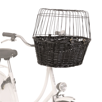 Trixie Wilgen Fietsmand Voorop Zwart Met Kussen En Kap 50x41x35 CM