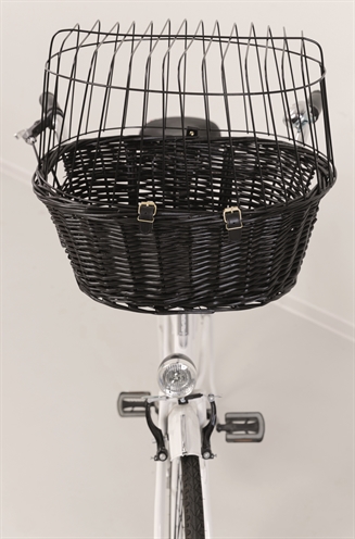 Trixie Wilgen Fietsmand Voorop Zwart Met Kussen En Kap 50x41x35 CM