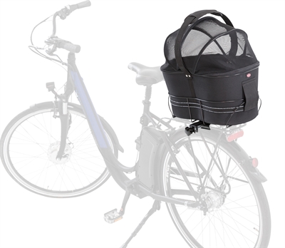 Trixie Fietsmand Achterop Zwart 29x42x48 cm met Kussen en Kap