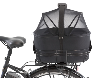 Trixie Fietsmand Achterop Zwart 29x42x48 cm met Kussen en Kap