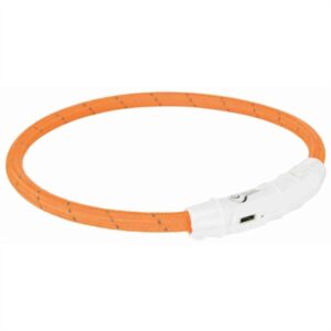 Trixie Lichtgevende Halsband Hond Flash Usb Tpu / Nylon Oranje 65x0,7 CM