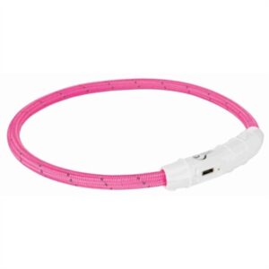 Trixie Lichtgevende Halsband Hond Flash Usb Tpu / Nylon Roze 65x0,7 CM