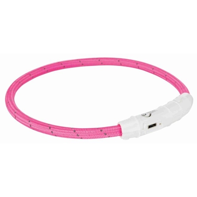 Trixie Lichtgevende Halsband Hond Flash Usb Tpu / Nylon Roze 65x0,7 CM