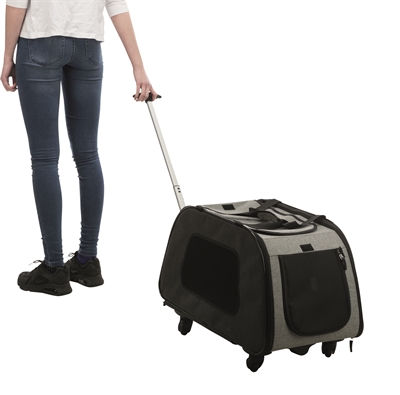 Trixie Reismand Trolley Zwart / Lichtgrijs 67x34x43 CM