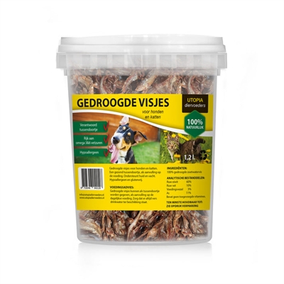Gedroogde Visjes Voor Hond En Kat 1,2 Ltr