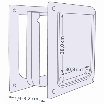 Trixie 2-weg Hondenluik Wit M-xl 39 X 45 CM