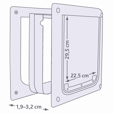 Trixie 2-weg Hondenluik Wit S-m 30 X 36 CM