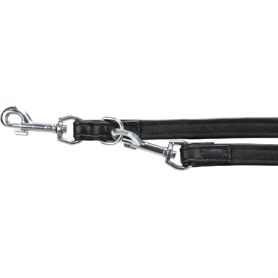 Trixie Hondenriem Politielijn Active Comfort Leer Zwart 200x2 CM