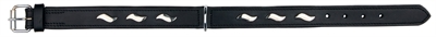 Trixie Halsband Hond Active Leer Met Golfjes Zwart 37-44x2,5 CM