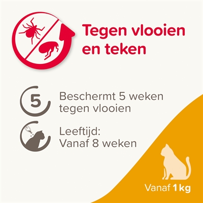 Beaphar Fiprotec Kat Vlooien & Teken 3+1 Pipet >1 KG 8 Weken