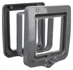 Trixie 4-weg Kattenluik Inclusief Tunnelstuk Grijs 20x22 CM