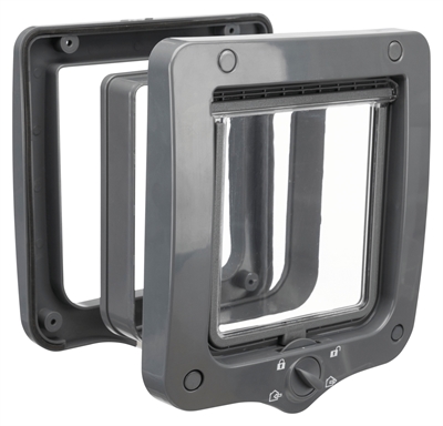 Trixie 4-weg Kattenluik Inclusief Tunnelstuk Grijs 20x22 CM