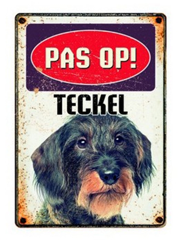 Plenty Gifts Waakbord Blik Teckel 15x21 CM