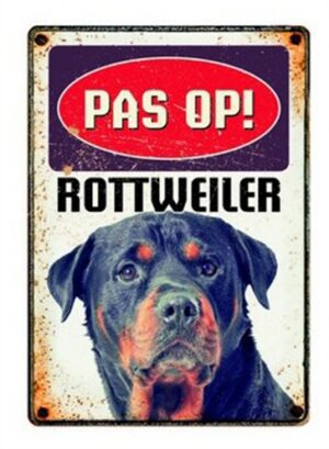 Plenty Gifts Waakbord Blik Rottweiler 15x21 CM