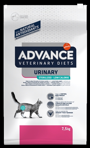 Advance Veterinary Diet Cat Urinary Sterilized Minder Calorieën 7,5 KG