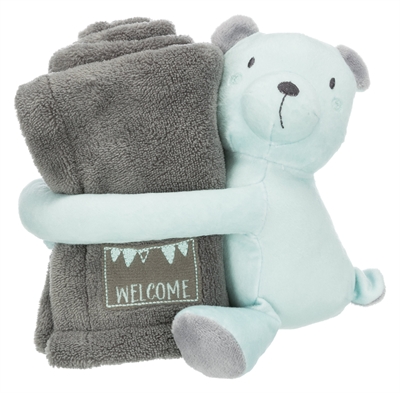 Trixie Junior Speelset Deken en Beer Grijs/Mintgroen