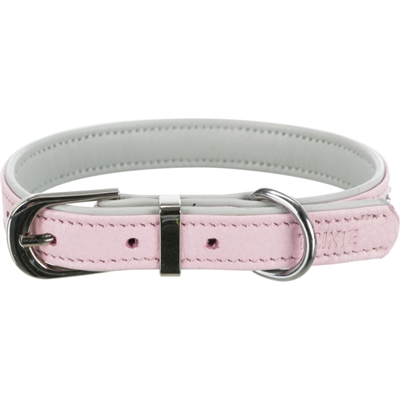 Trixie Halsband Hond Leer Roze 17-21x1,2 cm met Strass Steentjes
