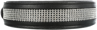 Trixie Halsband Hond Leer Zwart 57-66cm met Strass