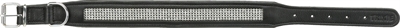Trixie Halsband Hond Leer Zwart 57-66cm met Strass