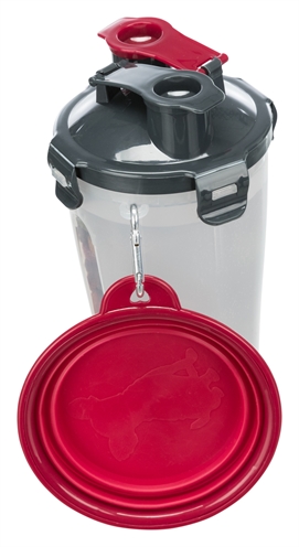 Trixie Water- en Voerfles met Reisbak 2x350 ML