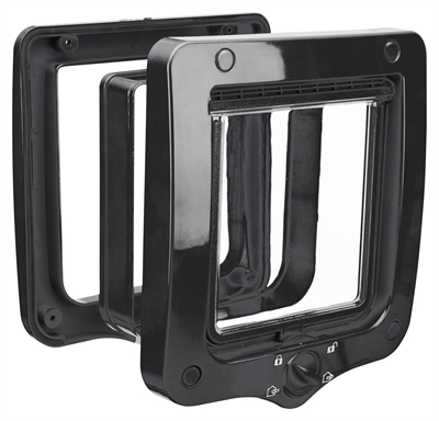 Trixie 4-weg Kattenluik Inclusief Tunnelstuk Zwart 20x22 CM