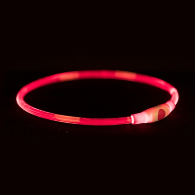 Trixie Lichtgevende Halsband Oplaadbaar Rood 65x0,8 cm