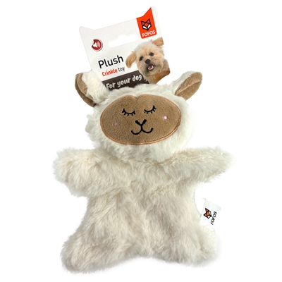Fofos Pluche Crinkle Schaap 21,5 cm hondenspeelgoed