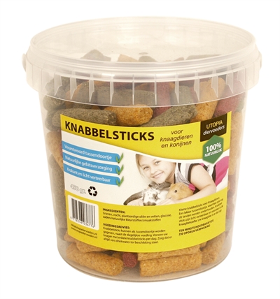 Utopia Diertotaal Knabbelsticks 450 GR voor konijnen en knaagdieren