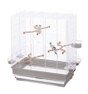 Imac Vogelkooi Carlotta Taupe / Wit 50x30x56 CM