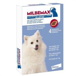 Milbemax Kauwtablet Ontworming Puppy / Kleine Hond 4 Tbl