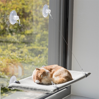 Trixie Kattenmand Hangmat Raam Velours Grijs 50x30 cm