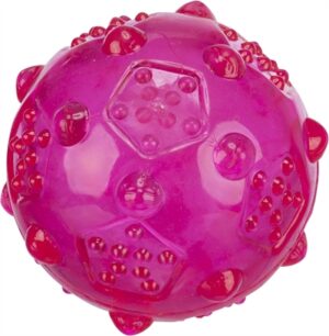 Trixie Speelbal TPR Roze 7x7x7cm 3ST met geluid