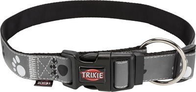 Trixie Halsband Hond Silver Reflect Zwart / Zilvergrijs 40-65x2,5 CM