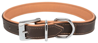 Trixie Halsband Hond Active Comfort Leer Bruin / Lichtbruin 47-54x3 CM