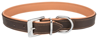 Trixie Halsband Hond Active Comfort Leer Bruin / Lichtbruin 52-63x3,5 CM