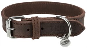 Trixie Halsband Hond Vetleer Donkerbruin 34-40x2,5 cm
