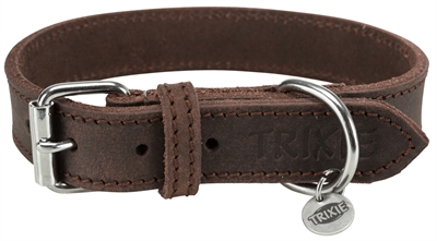 Trixie Halsband Hond Rustic Vetleer Donkerbruin 34-40x2,5 CM