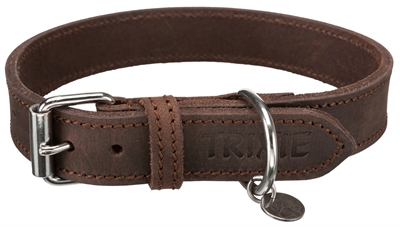 Trixie Halsband Hond Rustic Vetleer Donkerbruin 37-44x2,5 CM