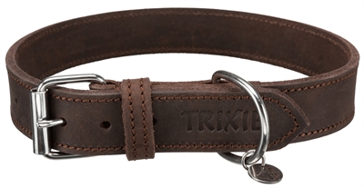 Trixie Halsband Hond Rustic Vetleer Donkerbruin 48-56x3 CM
