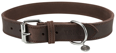 Trixie Halsband Hond Rustic Vetleer Donkerbruin 57-66x3 CM
